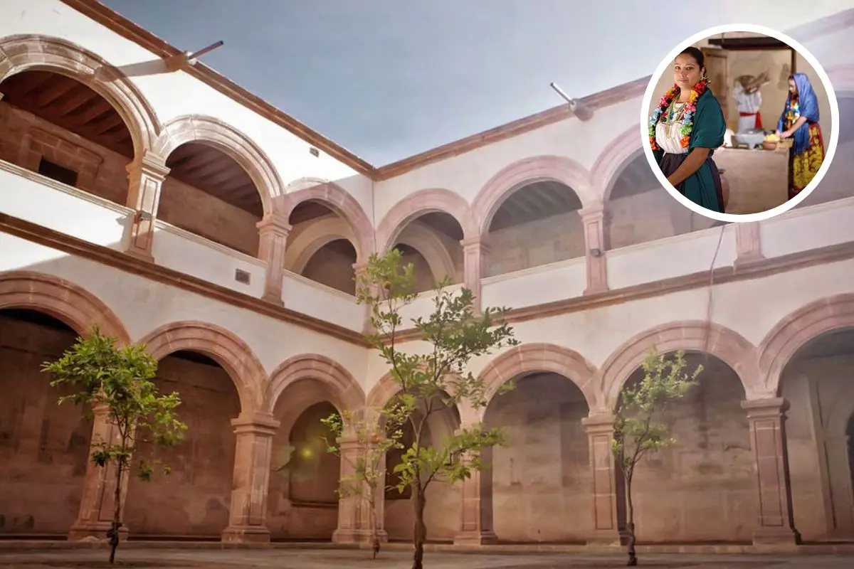 Ex Convento de Santa Ana, mujeres de Tzintzuntzan.    Foto: Secretaría de Turismo | Facebook (@Michoacán) | Canva