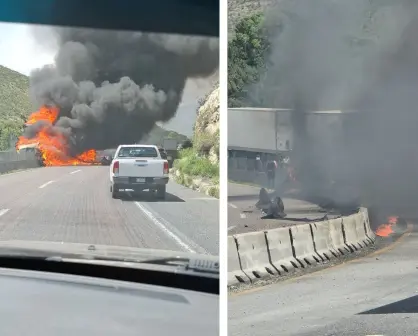 Reportan cierre de la carretera 57 tramo los chorros por accidente