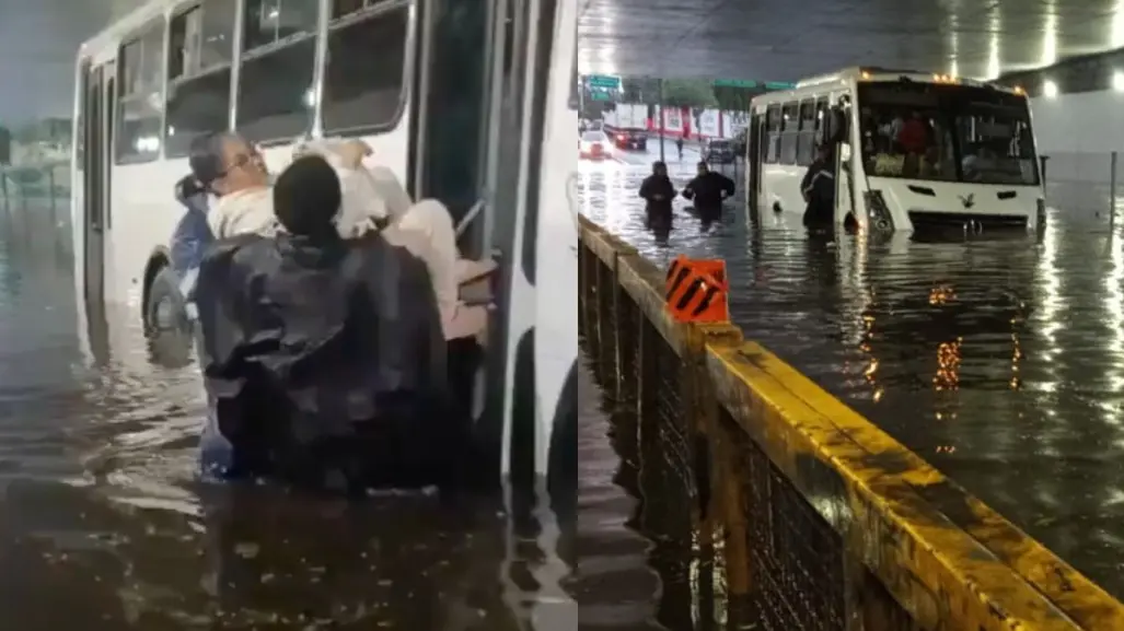 Lluvias en CDMX dejan 44 casas afectadas; policías rescatan a pasajeros atrapados en microbús