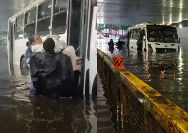 Lluvias en CDMX dejan 44 casas afectadas; policías rescatan a pasajeros atrapados en microbús
