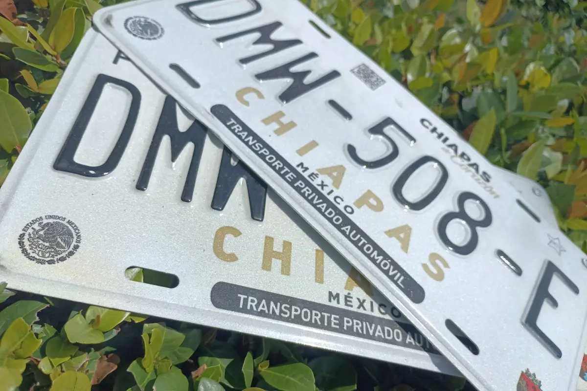 Placas de Chiapas Foto: Secretaría de Finanzas Chiapas