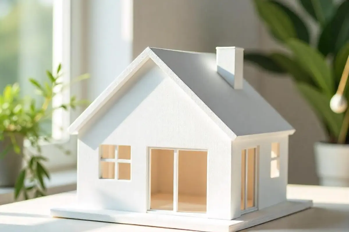 Maqueta sencilla de una casa. Foto: Canva