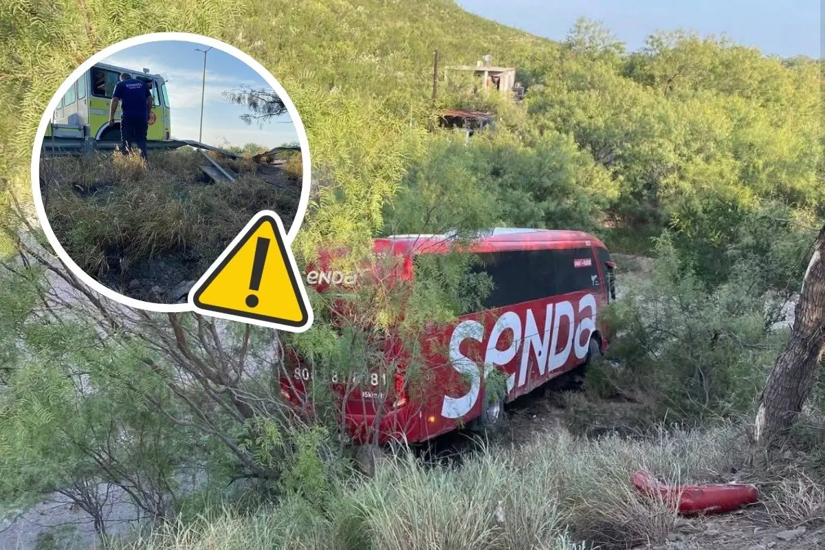 Cae autobus en barranco en el municipio de Sabinas, Coahuila / Foto: Cinco Manantiales | Canva