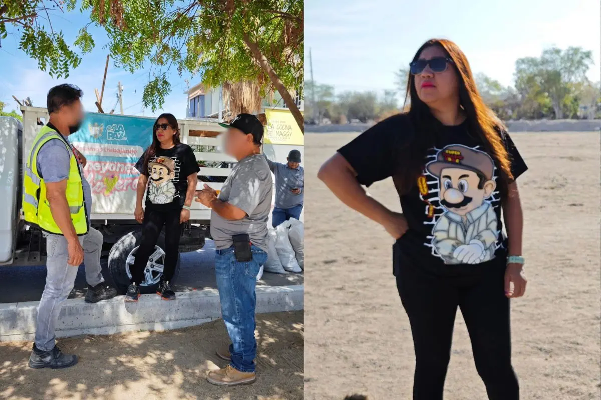 La regidora usó la playera en actos públicos del gobierno municipal. Foto: Facebook / María del Carmen Aguilar Mendoza