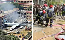 Cae avión militar en campus escolar de Daca, 19 muertos