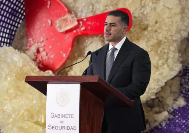 Omar García Harfuch confirma el decomiso de 800 kg de metanfetamina