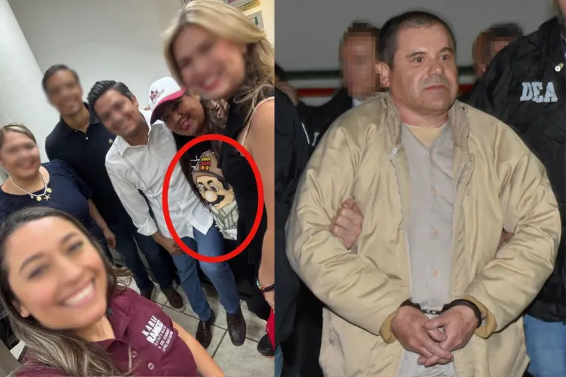Portar imagen de El Chapo en acto público podría ser delito, según el Código Penal. Foto: Facebook / María del Carmen Aguilar Mendoza