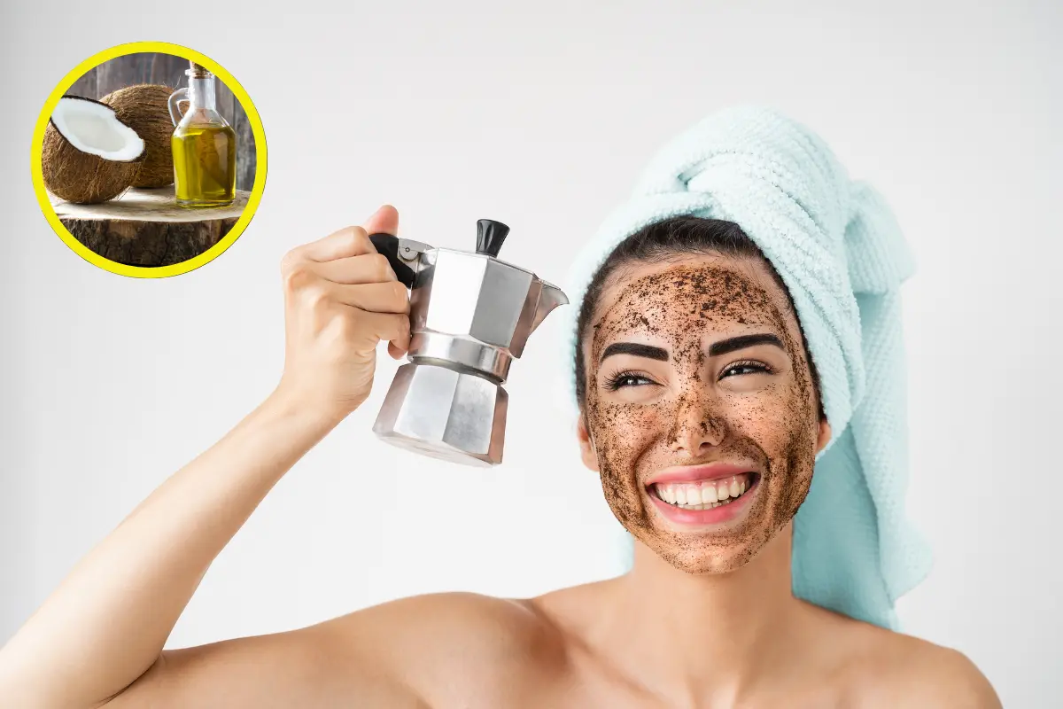 Café y aceite de coco es la mezcla que ayuda a tu piel para verse 20 años más joven. Foto: Canva