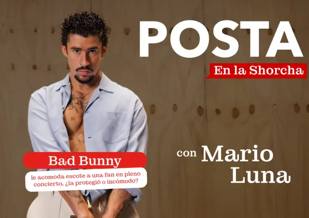 Bad Bunny le acomoda escote a una fan en pleno concierto