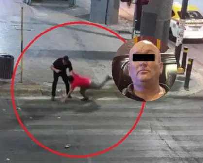 VIDEO | Policías de Monterrey detienen a hombre que dio golpiza a un joven