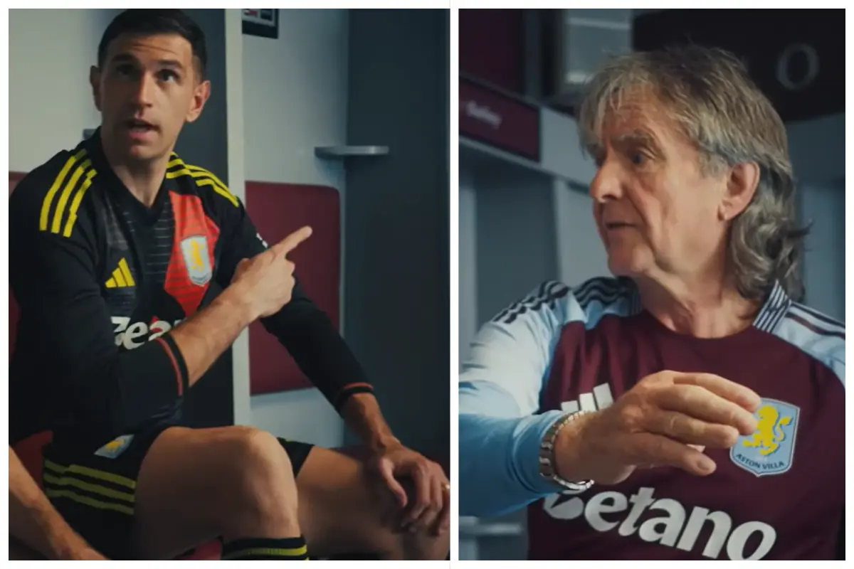 Ozzy Osbourne y Dibu Martínez compartieron escenario, así es el vínculo del músico con Aston Villa. Foto: Captura de pantalla YT @footballshirtculture_com