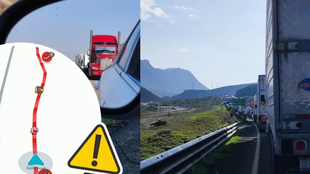 Accidente en la carretera libre Saltillo-Monterrey paraliza vías y retrasos en Coahuila 