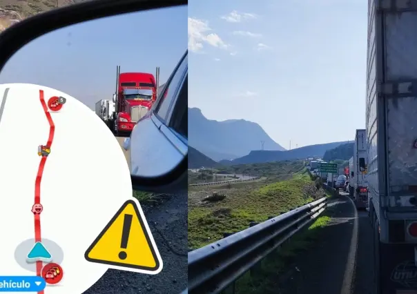 Accidente en la carretera libre Saltillo-Monterrey paraliza vías y retrasos en Coahuila 