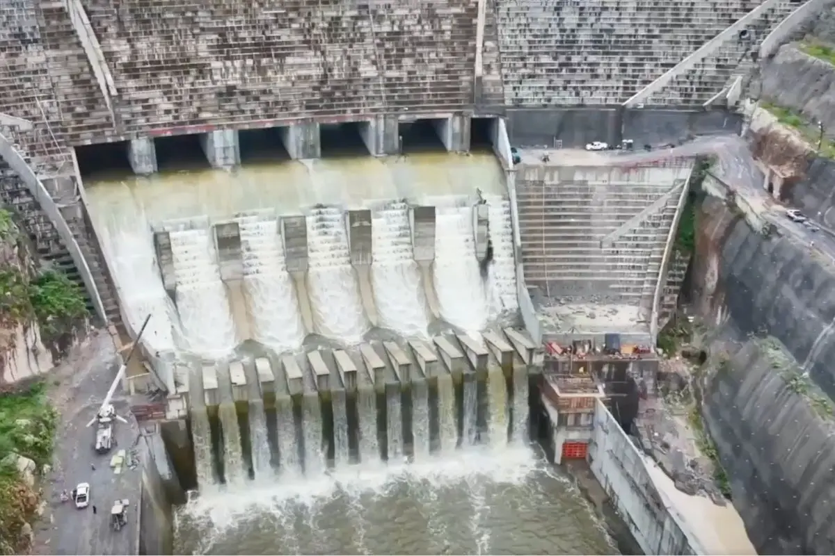 Presa de agua en México.    Foto: X (@conagua_mx)