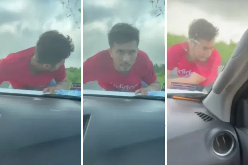 La inusual reacción de un conductor se volvió viral después de publicar un video de un presunto ladrón en su vehículo. Foto: Canva