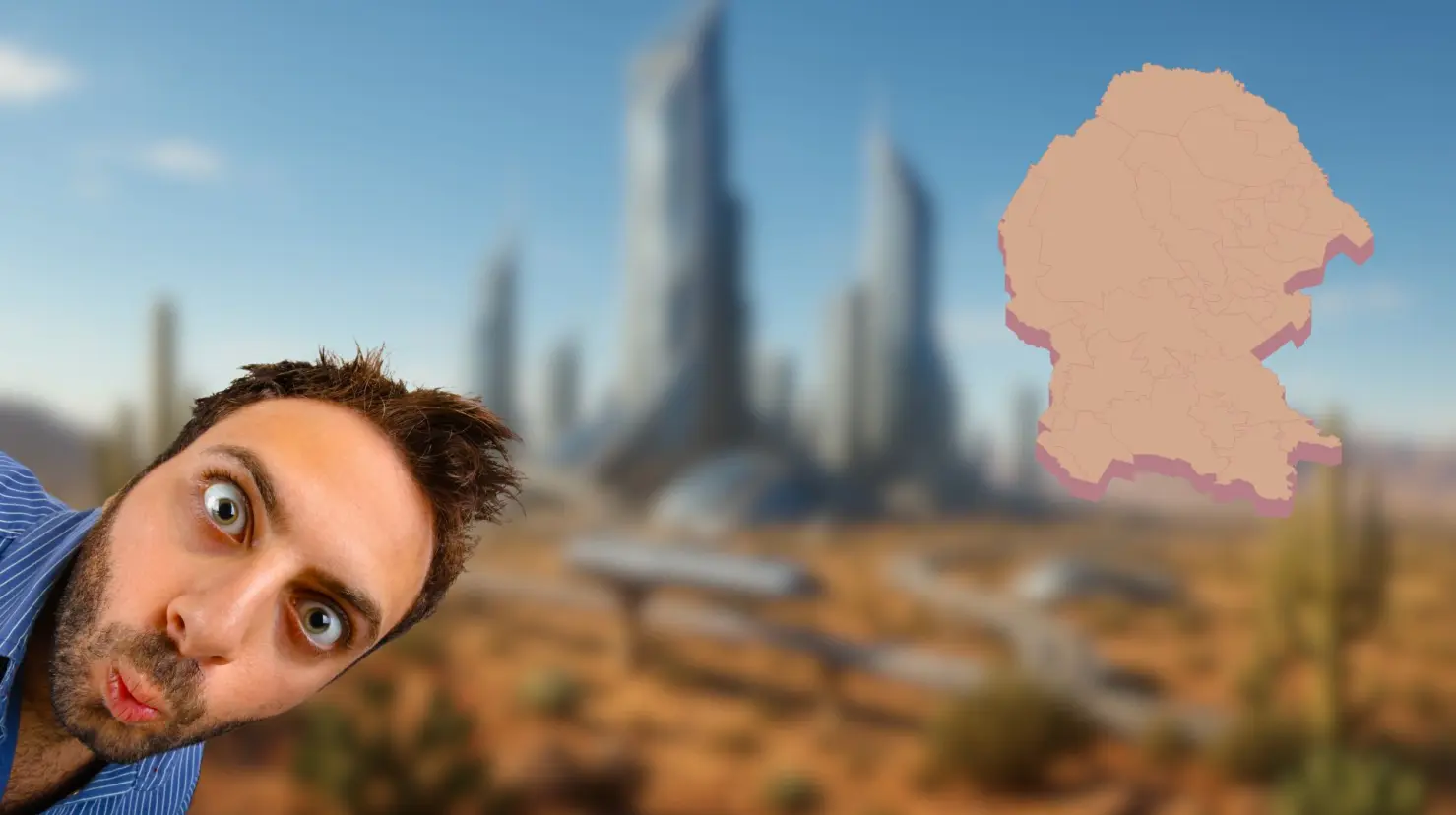 Así luciría el Desierto de Coahuila en un escenario futurista. (Fotografía: Canva | Chat GPT)