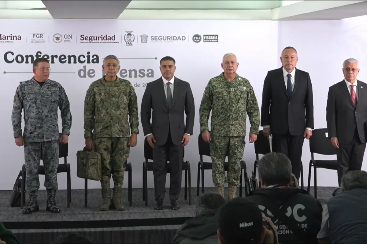 Omar García Harfuch y gabinete de seguridad en México y Edomex. Foto: captura de pantalla de YT (Secretaría de Seguridad y Protección Ciudadana)