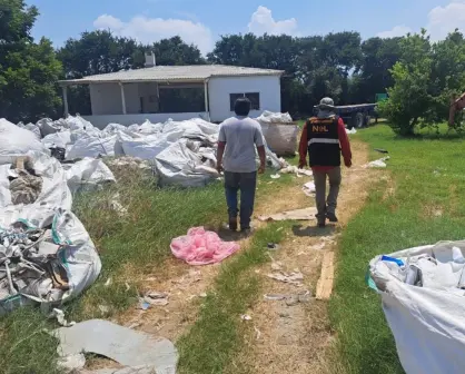 Detectan empresa recicladora ilegal que contaminaban suelo en Cadereyta