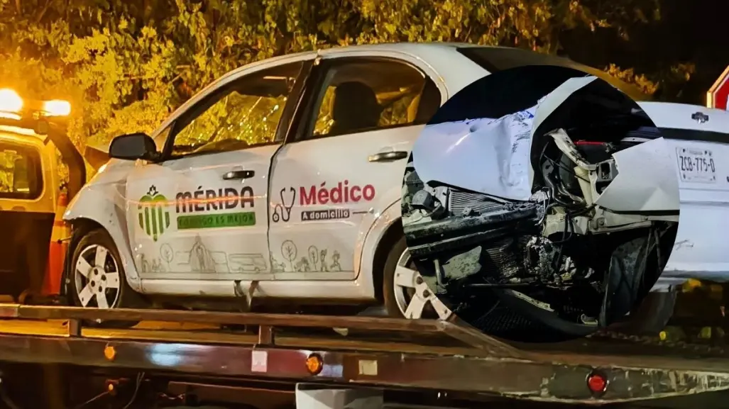 Vehículo del Ayuntamiento de Mérida, involucrado en un accidente en Periférico