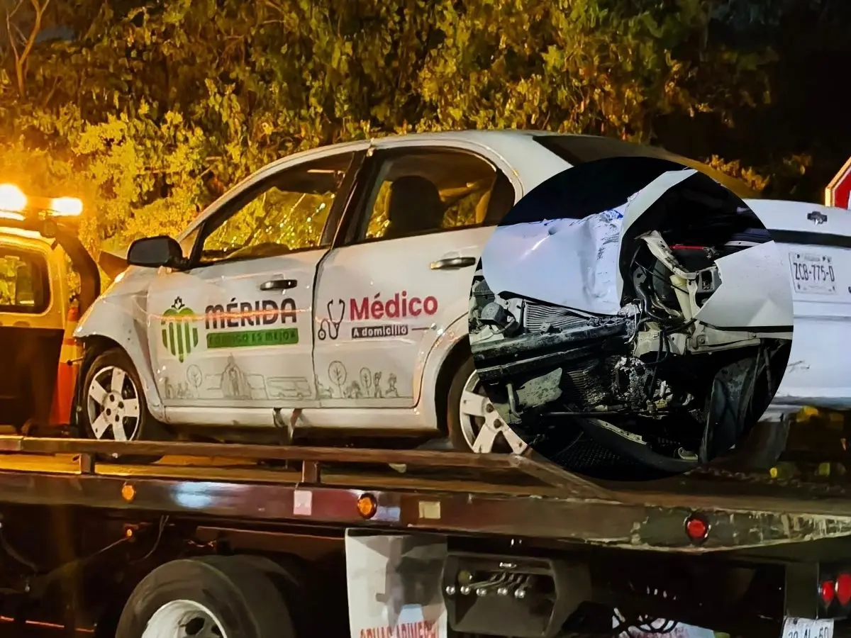 Un accidente en el que estuvo involucrado un auto del Ayuntamiento de Mérida sólo dejó daños materiales pues el guiador no resuló con heridas de gravedad.- Fuente Accidentes Yucatán