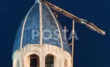 VIDEO | Cruz de iglesia en Guadalupe se desploma y genera alerta