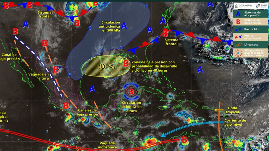Monitorean desarrollo potencial ciclónico entre Tamaulipas y Texas