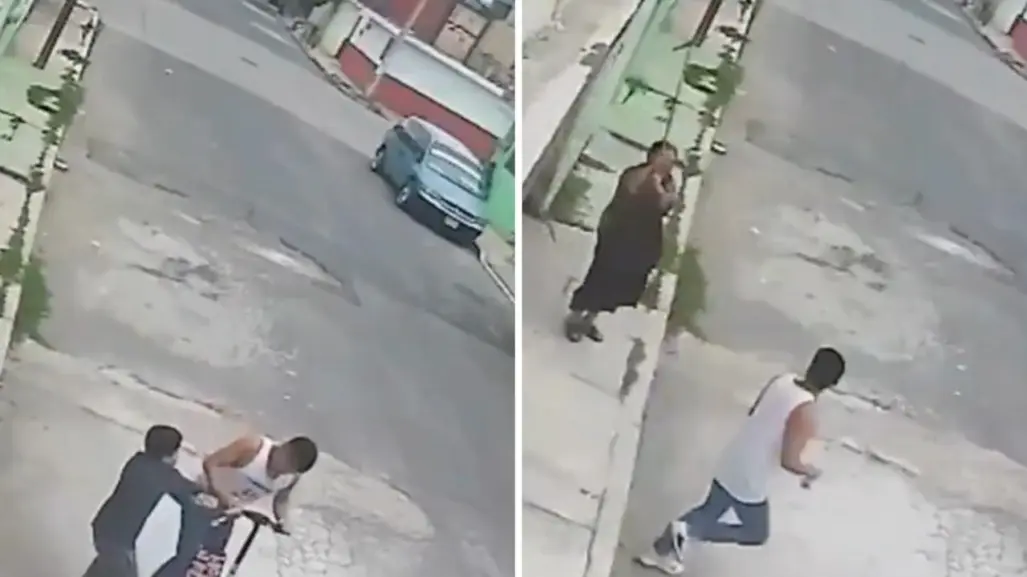 VIDEO | Abuelita se enfrenta a ladrón en Chalco y evita robo a su nieto con un jalador