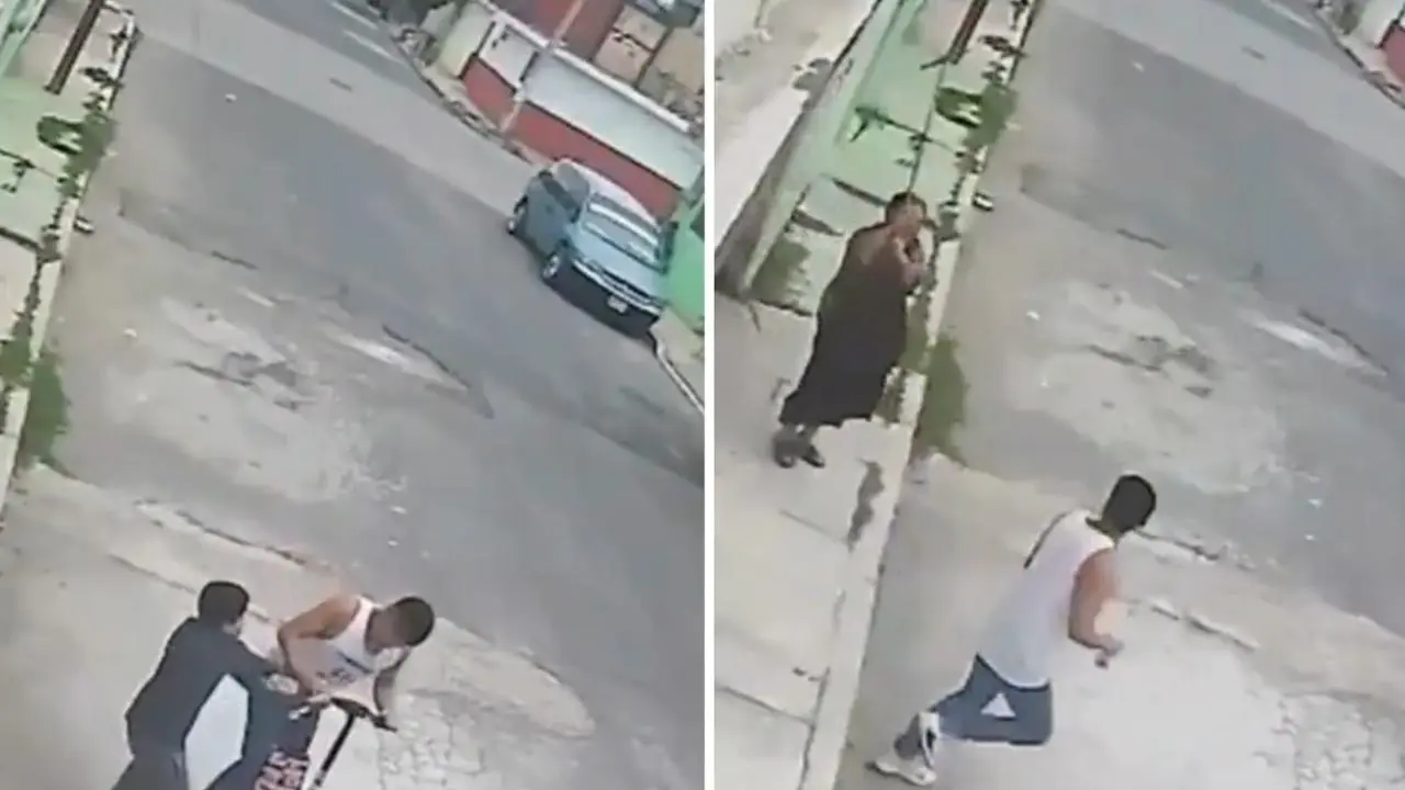 Abuelita se enfrenta a ladrón en Chalco y evita robo a su nieto con un jalador. Foto: @zuzzie_ZeLa