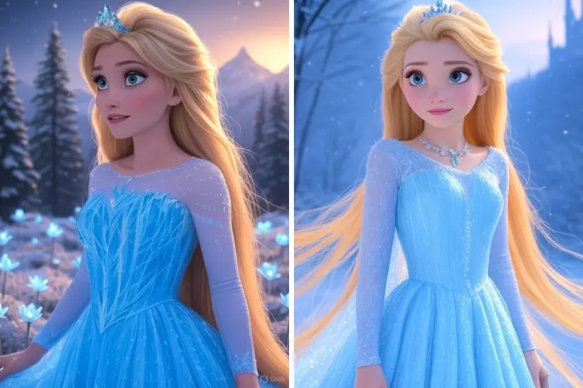 La tecnología y la fantasía se unen para mostrar cómo luciría una princesa que combina a Elsa con Rapunzel. Foto: Canva
