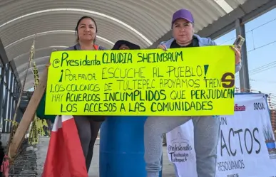 Vecinos de Tultepec detienen obras del Tren Suburbano al AIFA; denuncian daños en 27 viviendas