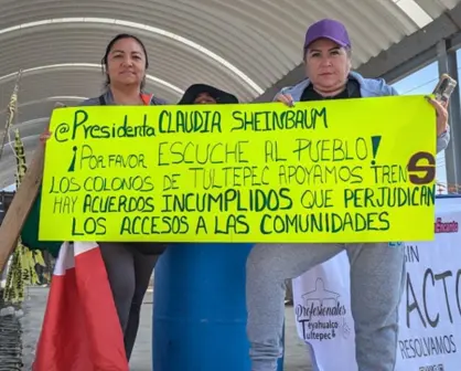 Vecinos de Tultepec detienen obras del Tren Suburbano al AIFA; denuncian daños en 27 viviendas