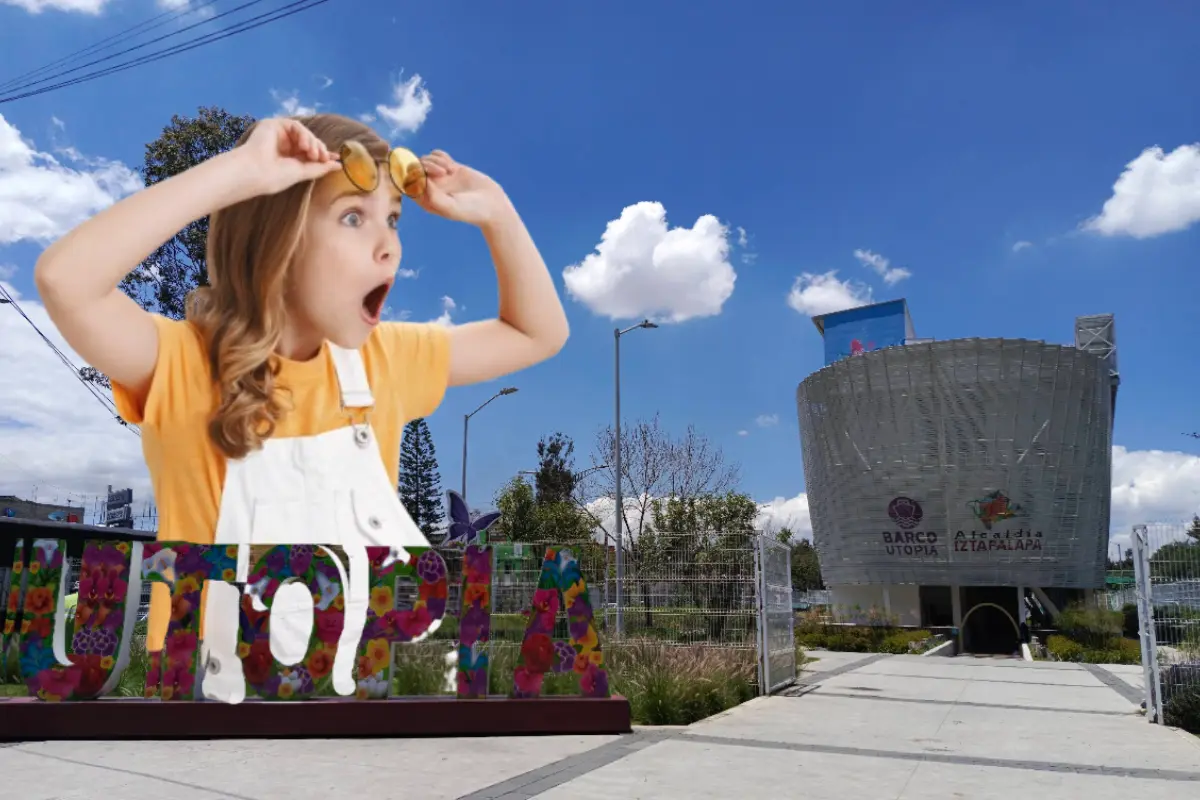 Niña sorprendida mirando el Barco UTOPÍA en CDMX.    Foto: Google Maps (Raúl GaBedolla) | Freepik | Canva
