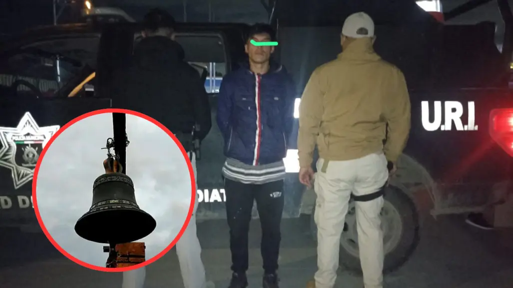 Recuperan campana y cáliz robados de iglesia en Teotihuacán; detienen al presunto ladrón