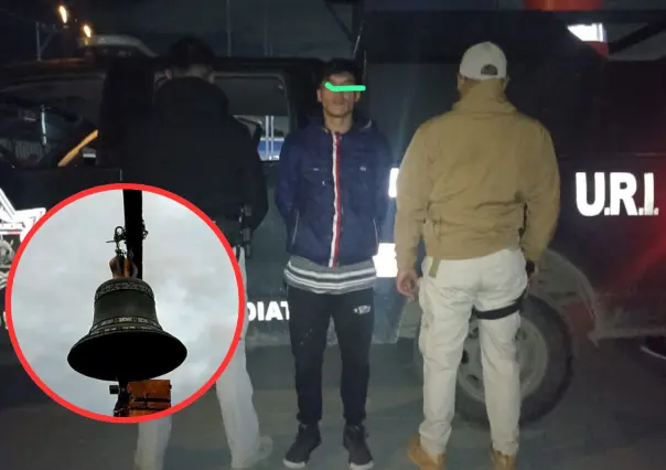 Recuperan campana y cáliz robados de iglesia en Teotihuacán; detienen al presunto ladrón