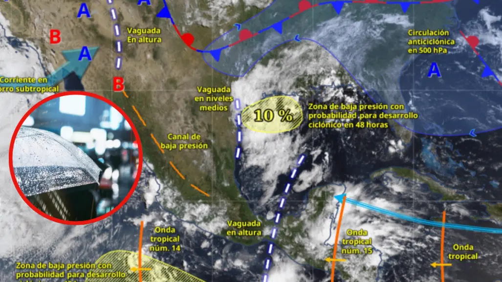 Sistema ciclónico en el Golfo de México puede traer lluvias intensas a Tamaulipas por 3 días