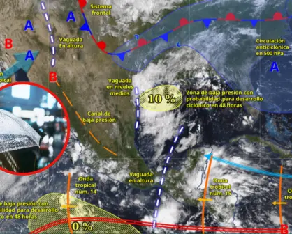 Sistema ciclónico en el Golfo de México puede traer lluvias intensas a Tamaulipas por 3 días