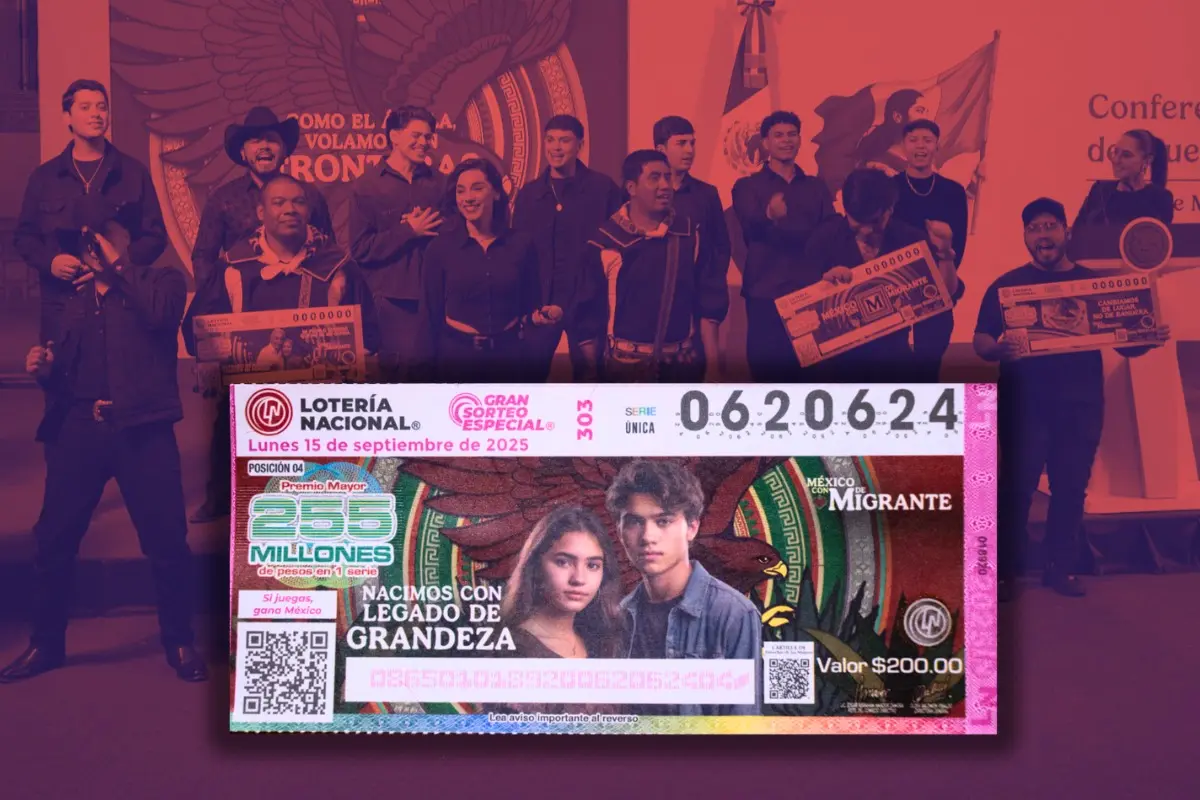 Cachitos de Lotería Nacional inspirados en el himno migrante (Foto: Canva)