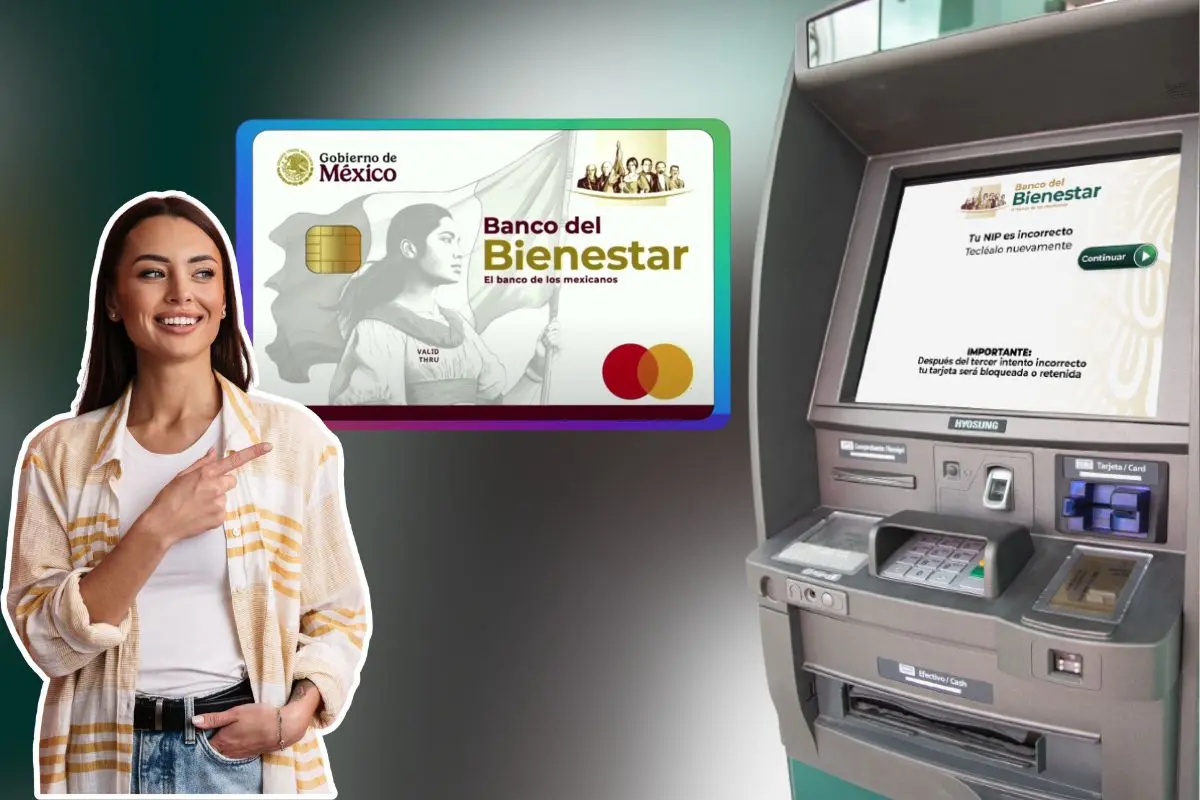 Mujer apuntando a la tarjeta del Banco del Bienestar Foto: Canva