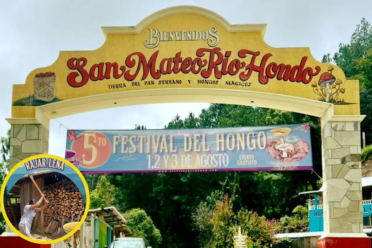 Festival del Hongo 2025, las mujeres compiten con hacha en mano por el título de “rajadoras”. Foto: FB Festival del hongo san mateo rio hondo