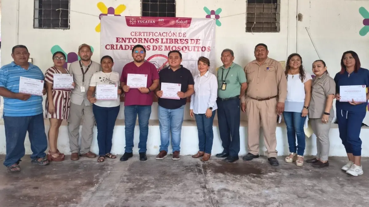Los espacios libres de criaderos de mosquitos son el DIF Municipal y la Unidad Básica de Rehabilitación Foto: Gobierno de Yucatán
