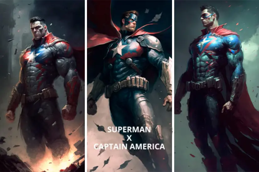 La inteligencia artificial desafía la imaginación al mezclar aspectos de héroes como Superman y Capitán América en sorprendentes creaciones. Foto: Reimagining Films