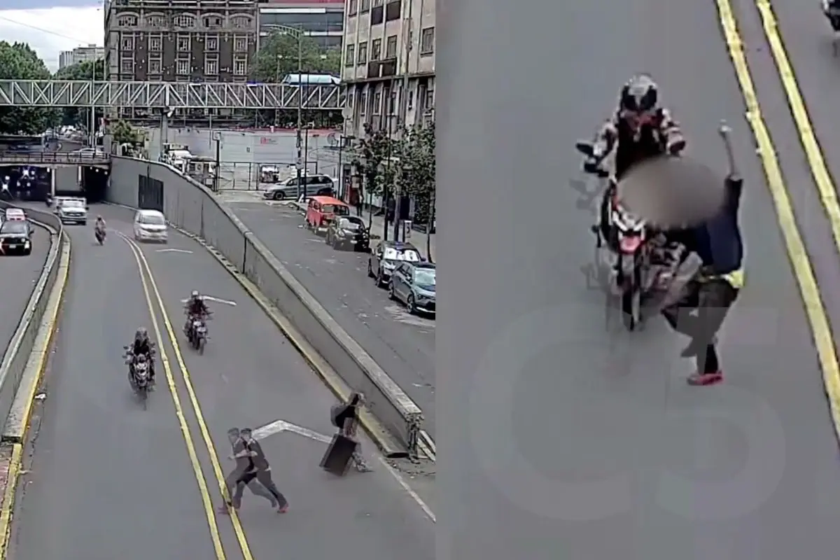 Accidente en calles del Centro Histórico captado por cámaras del C2    Foto: captura X (@guerrerochipres) | Canva