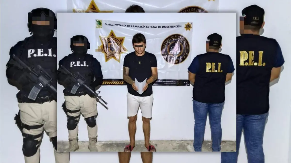 El detenido es originario de Tijuana, Baja California Foto: SSP Yucatán