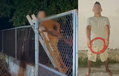 Cae ladrón de cableado eléctrico en una escuela primaria de Mérida