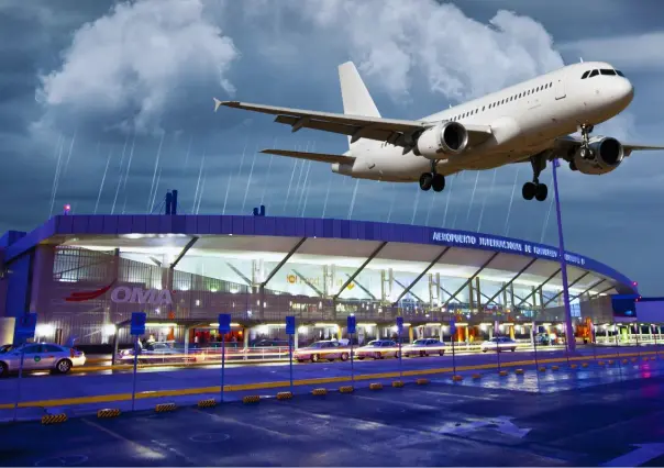 Desvían vuelos en Aeropuerto Internacional de Monterrey tras tormenta