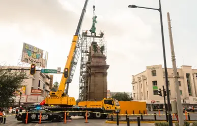 La Alegoría vuelve a coronar el Arco de la Independencia tras un año de restauración