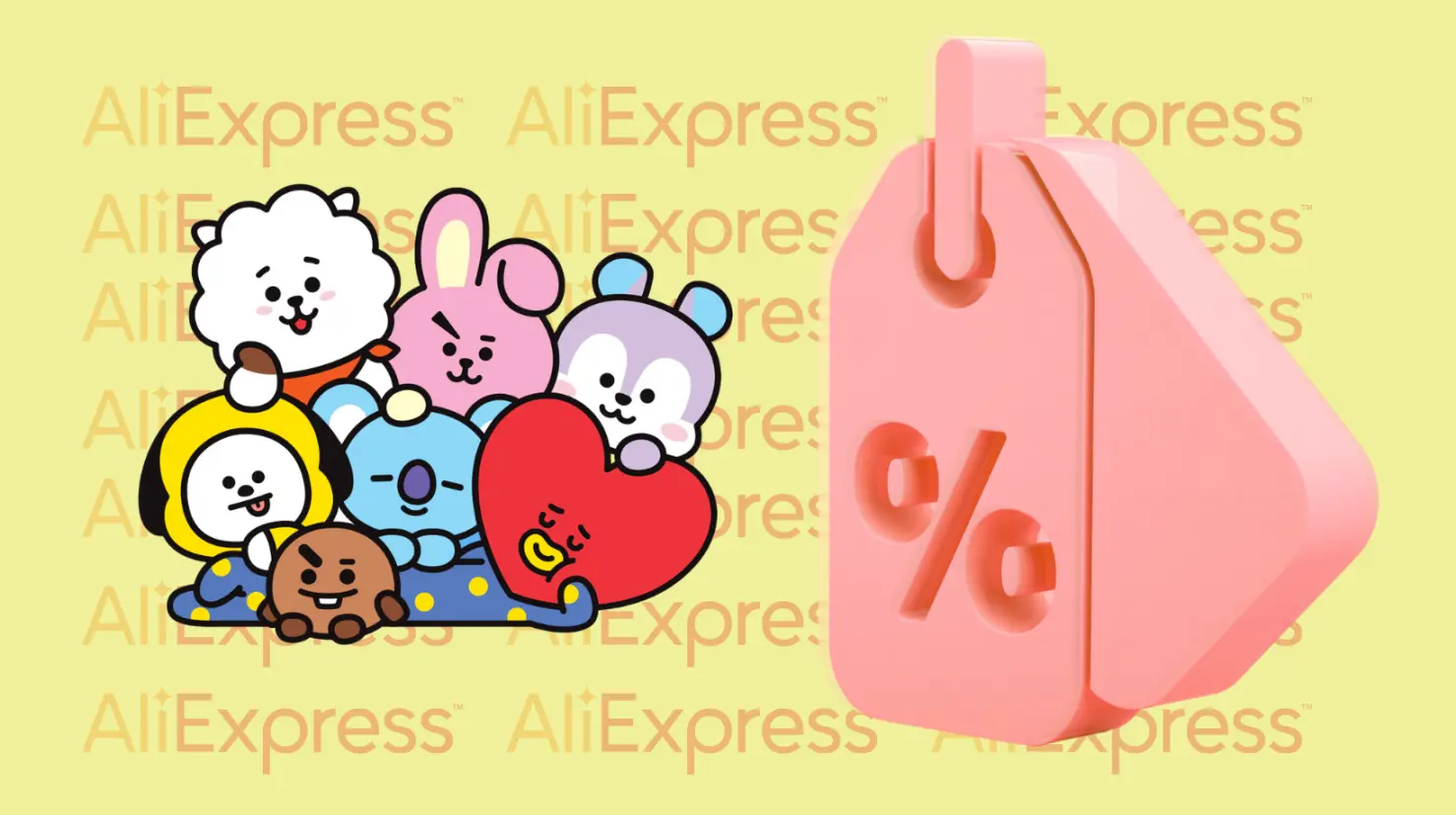 AliExpress remata los llaveros de BT21 por menos de 20 pesos. Foto: Canva | AliExpress.