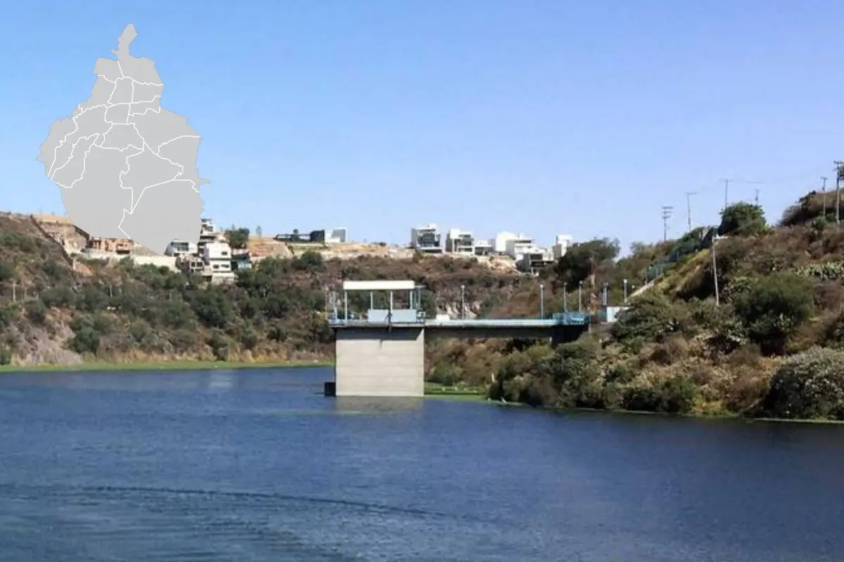 Presa de Valle de México, mapa de CDMX. Foto: X (@AguaCapitalOrg) | Gobierno de México | Canva