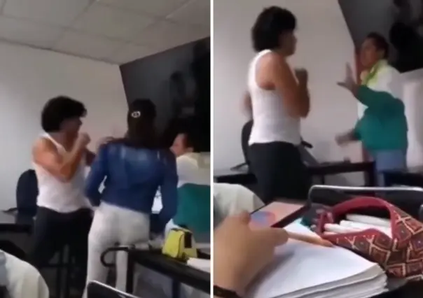 VIDEO | Estudiante golpea a profesor en plena clase en Hidalgo