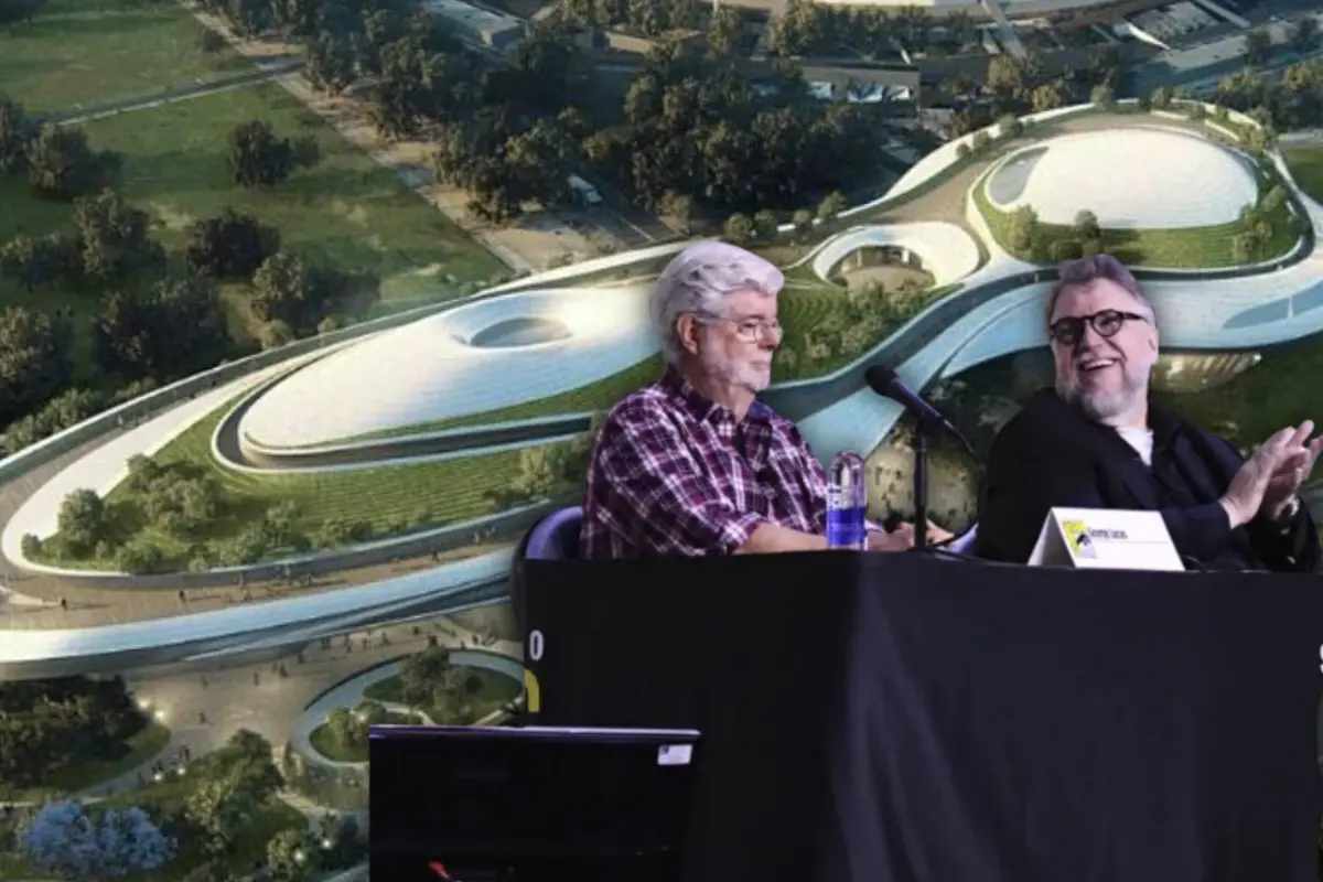 Del Toro y George Lucas inauguran un museo digno de otra galaxia (IG @georgelucasofficial / Web, ap.com / Canva)